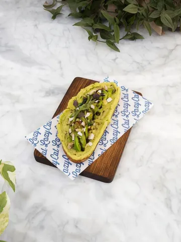 avo on sourdough from lazy cat, riyadh