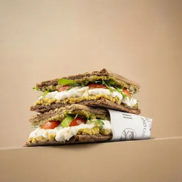 burrata sandwich from archi, riyadh