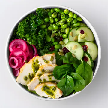 green chicken bowl from joe & the juice, riyadh