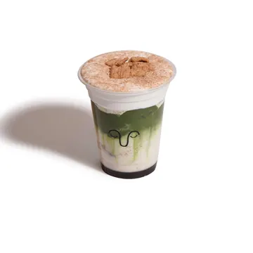 iced cinnamon toast matcha from kultura, riyadh